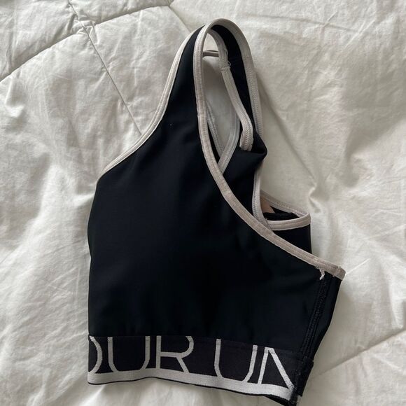 Under Armour Women's HeatGear Sports Bra (Black / White) Size XS/S - Picture 6 of 6